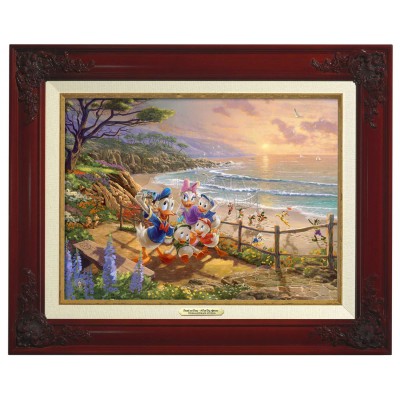 Kinkade Disney Canvas Classics: Donald and Daisy A Duck Day Afternoon (Classic Brandy Frame)
