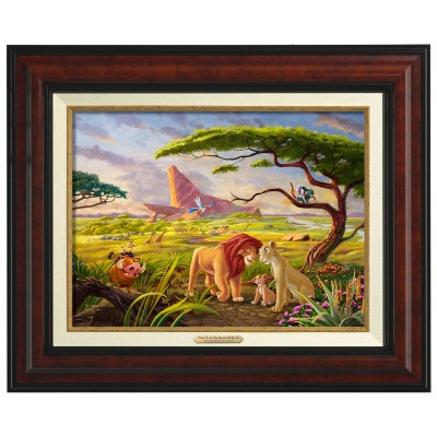 Kinkade Disney Canvas Classics: The Lion King Remember Who You Are (Classic Burl Frame)