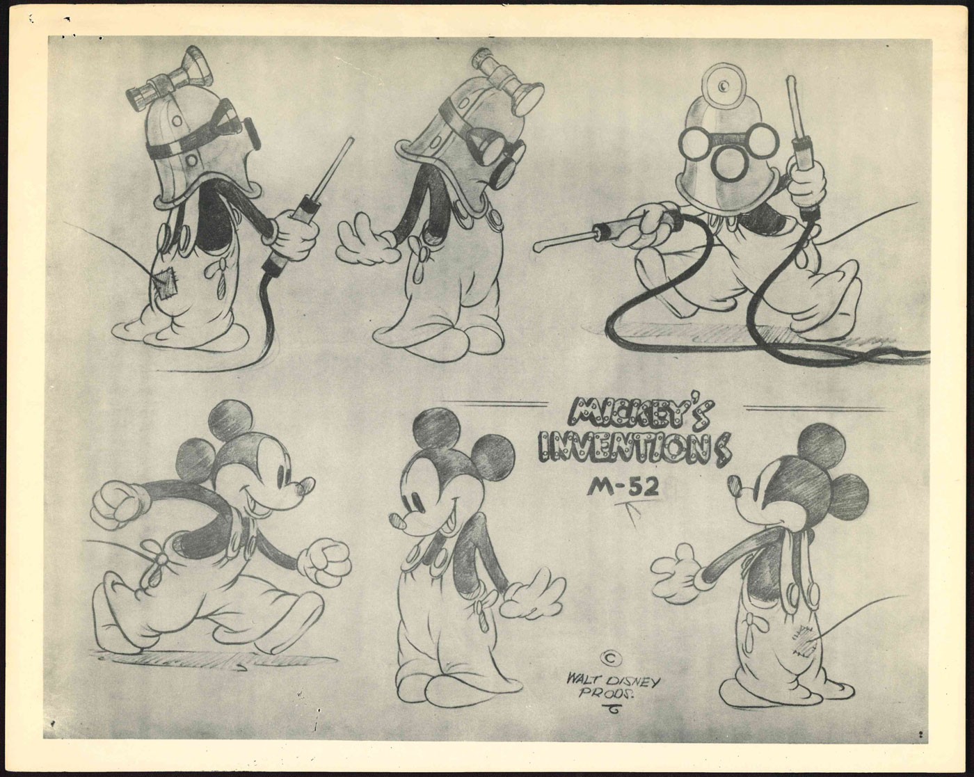 Mickey's Inventions Photostat Model Sheet: Mickey Mouse