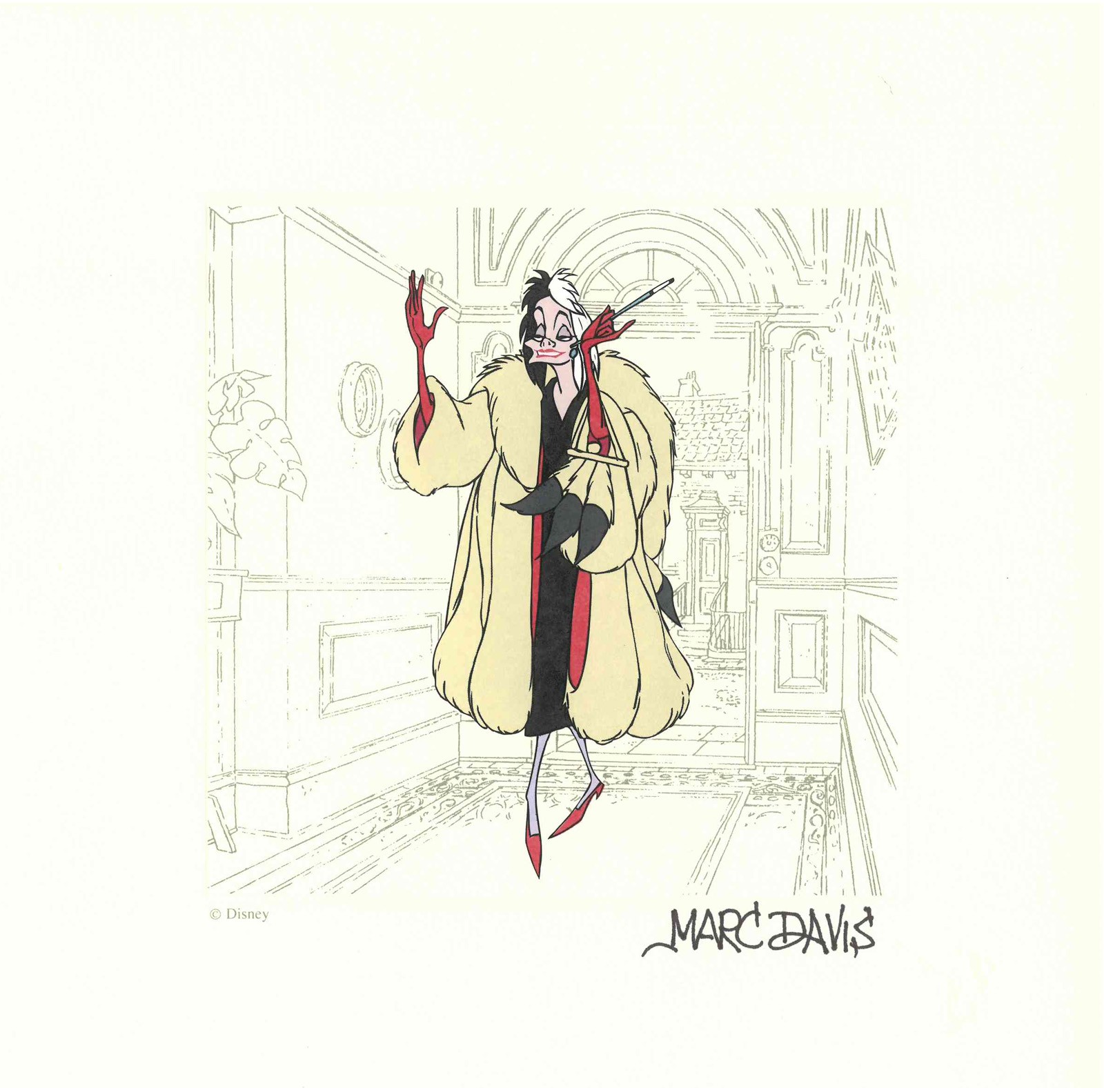 Cruella de Vil Original Art by Marc Davis (Walt Disney, c., Lot #19300