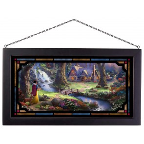Kinkade Disney Stained Glass Art:Snow White Discovers the Cottage