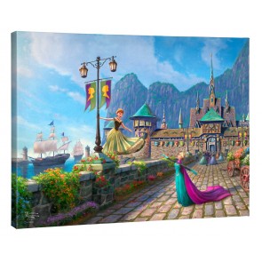 Kinkade 24" x 30" Gallery Wrapped Canvas: Frozen Celebration in Arendelle