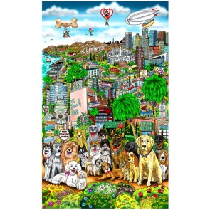 Every Dog Has Its Day in LA by Charles Fazzino